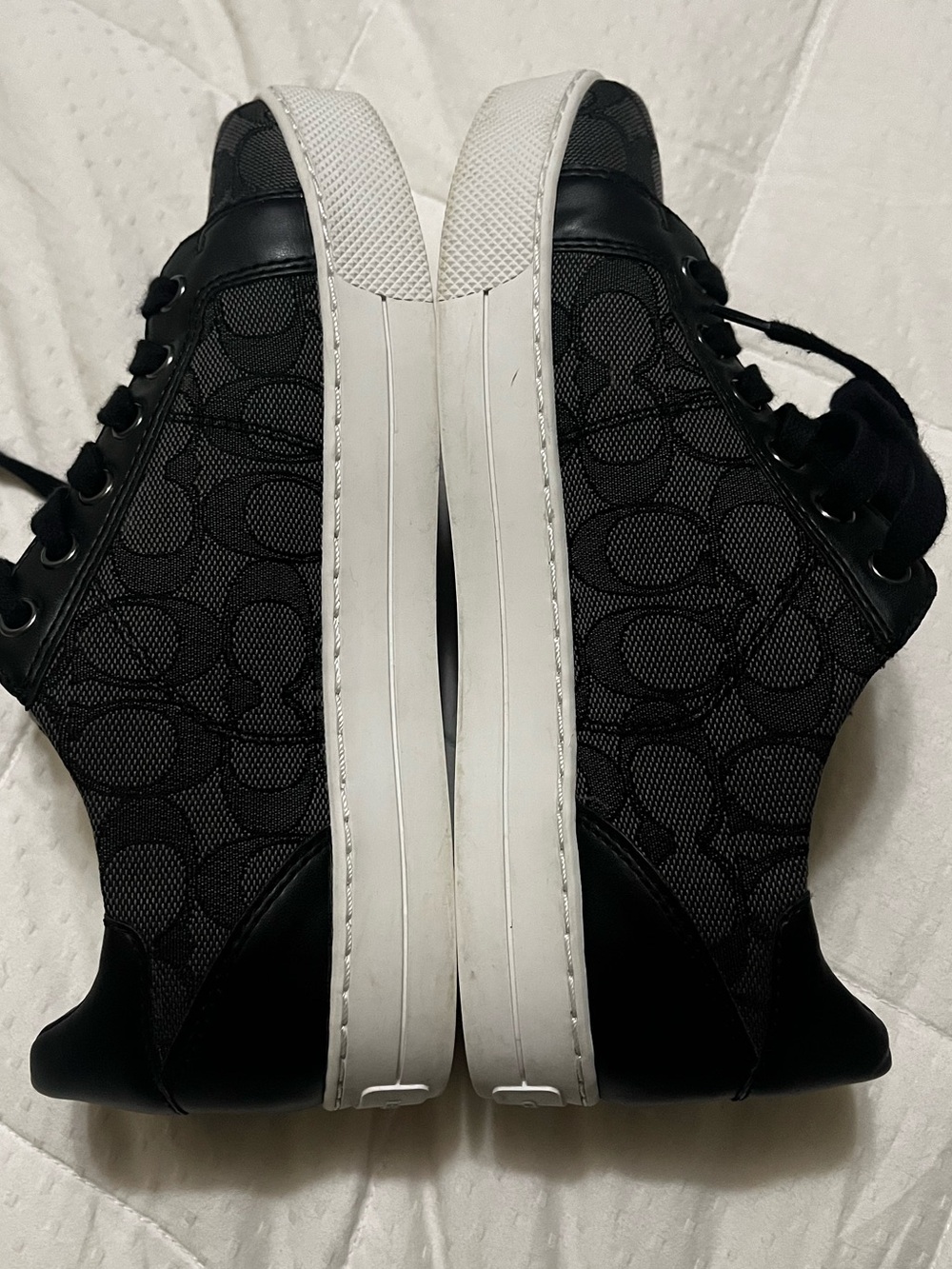 Coach Black Logo Canvas Low-Top Sneakers - Picture 4 of 5